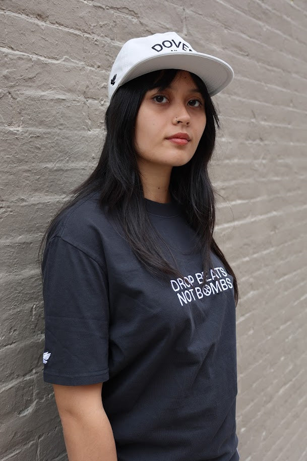 Drop Beats Not Bombs Heavy Faded Black T-Shirt