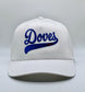 Batter Up White with Blue Stitch 5-Panel Hat