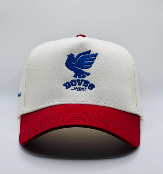 Drop Beats Not Bombs Icon Red Bill & Blue Stitch 5-Panel Snapback