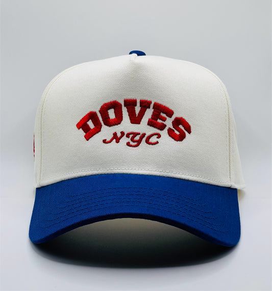 Doves College Block Blue Bill & Red Stitch 5-Panel Snapback