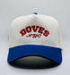 Doves College Block Blue Bill & Red Stitch 5-Panel Snapback