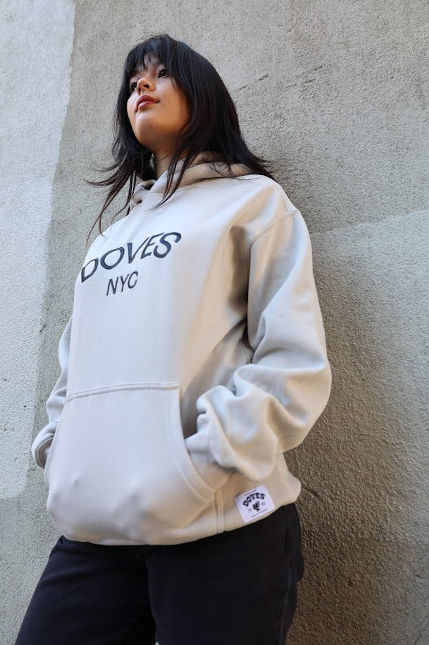 Doves NYC Relaxed Faded Bone Hoodie