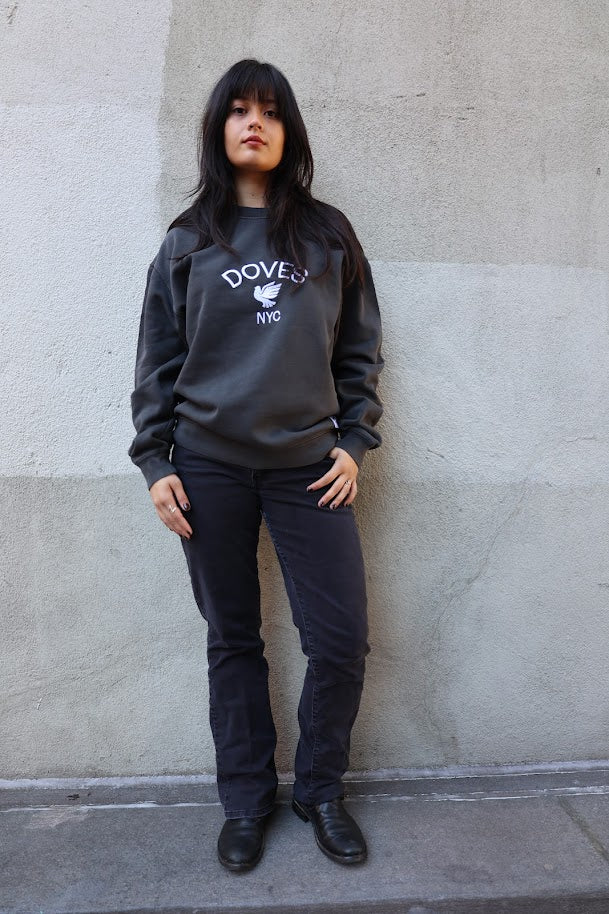 Doves NYC Relaxed Faded Black Crewneck
