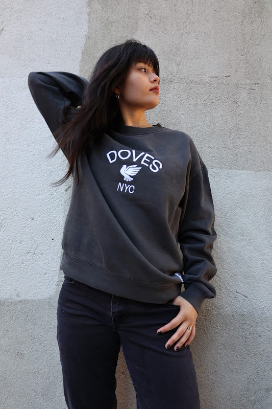 Doves NYC Relaxed Faded Black Crewneck
