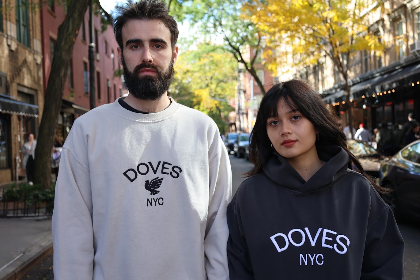 Doves NYC Relaxed Faded Bone Crewneck