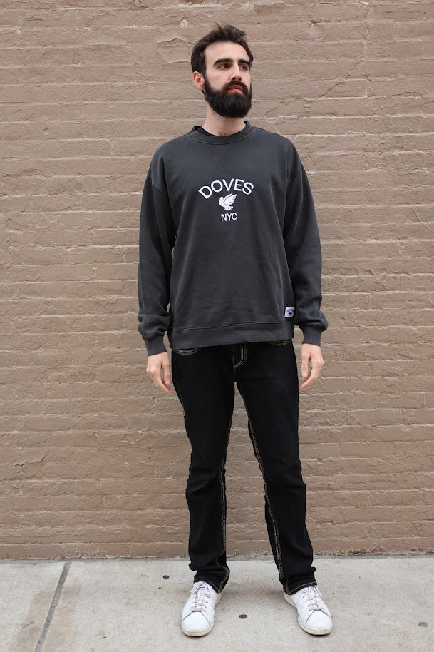 Doves NYC Relaxed Faded Black Crewneck