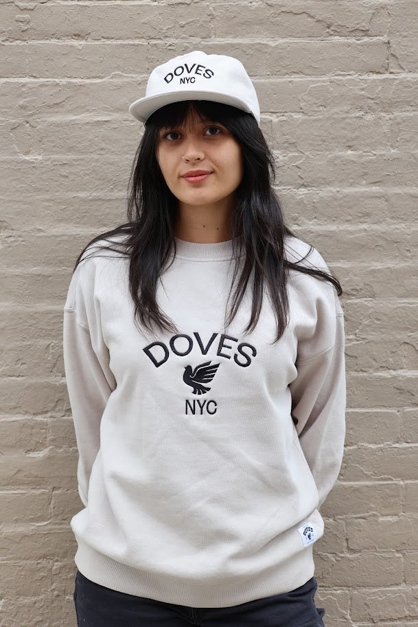 Doves NYC Relaxed Faded Bone Crewneck