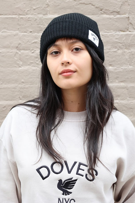 Doves NYC Black Icon Beanie