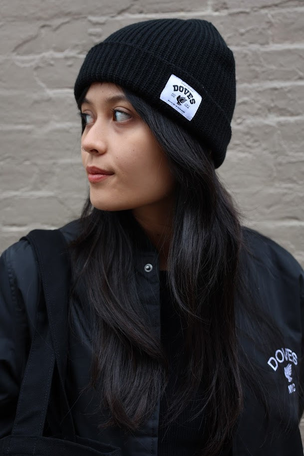 Doves NYC Black Icon Beanie