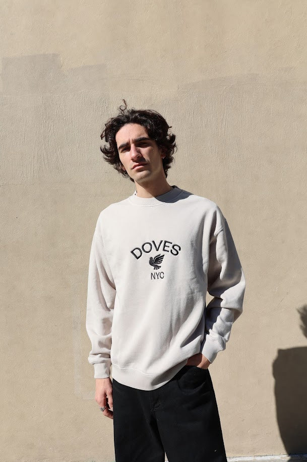 Doves NYC Relaxed Faded Bone Crewneck