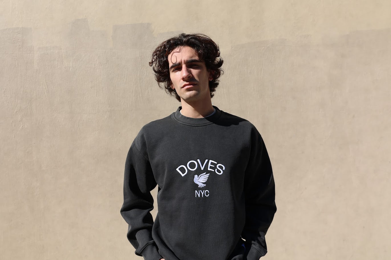 Doves NYC Relaxed Faded Black Crewneck