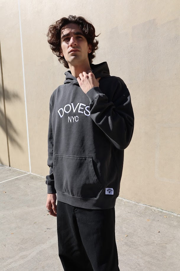 Doves NYC Relaxed Faded Black Hoodie