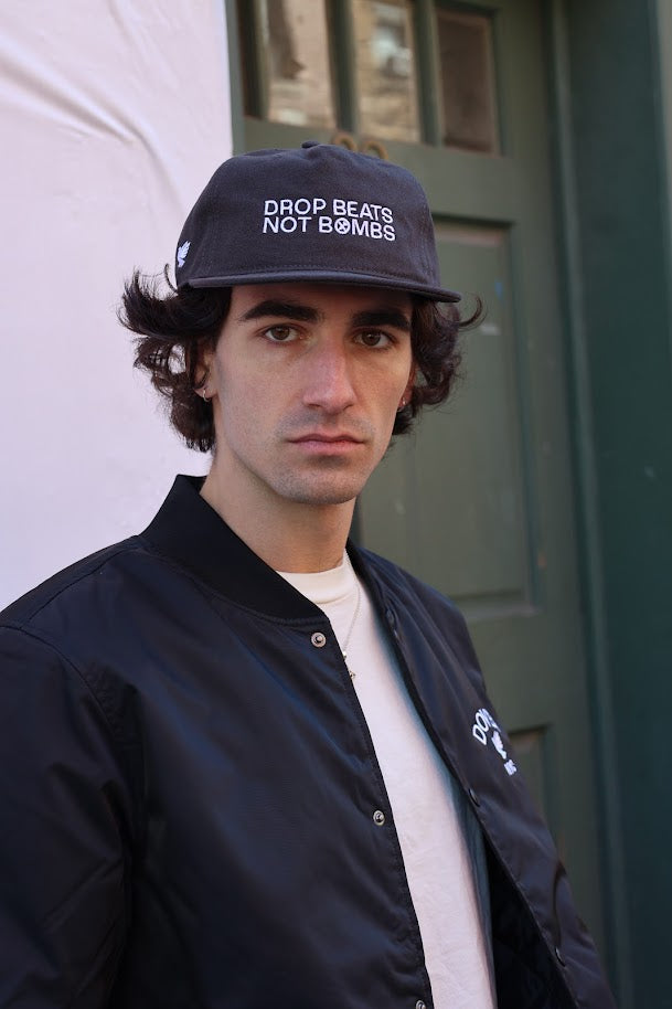 Drop Beats Not Bombs Black Canvas Hat